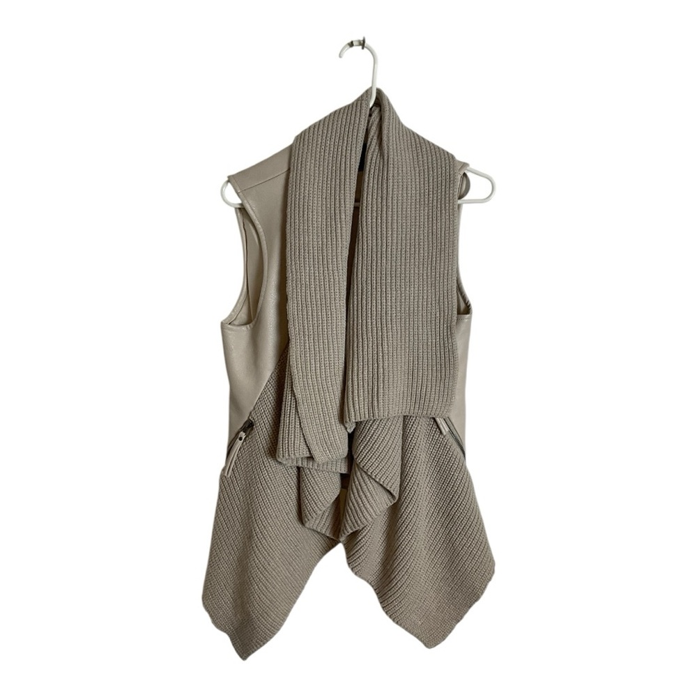 BNCI by Blanc Noir Jacket vest faux leather and sweater Medium